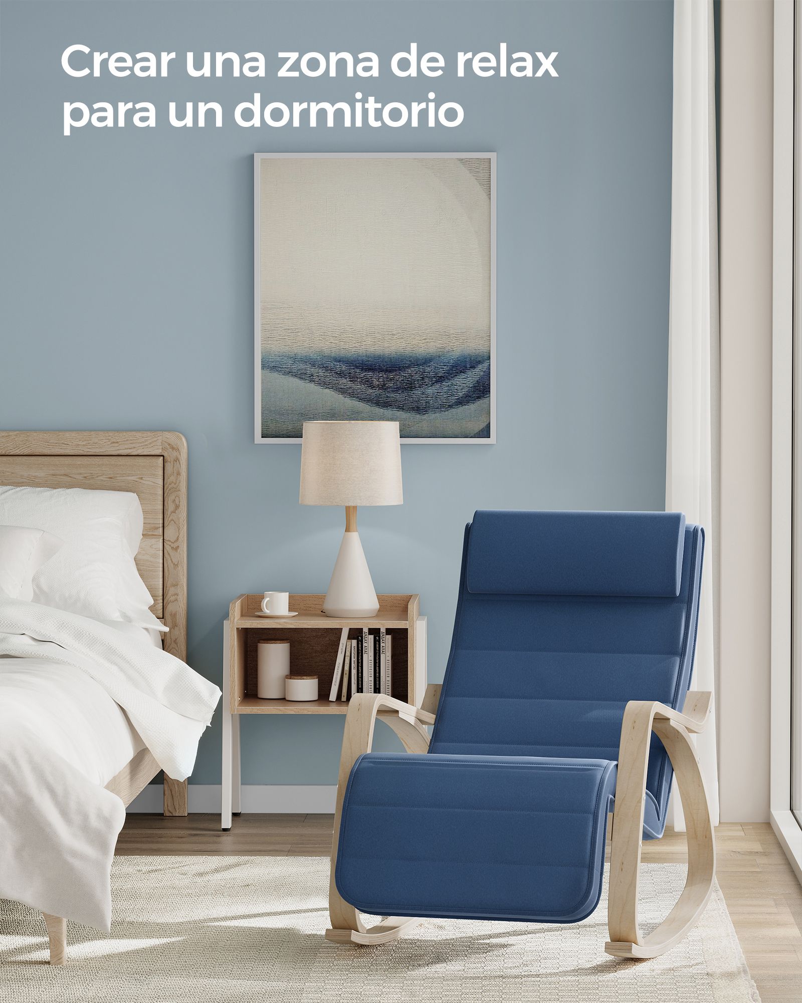 Mecedora, Silla Mecedora, Butaca mecedora, con Reposapiés Ajustable en 5 Posiciones , SONGMICS, 4
