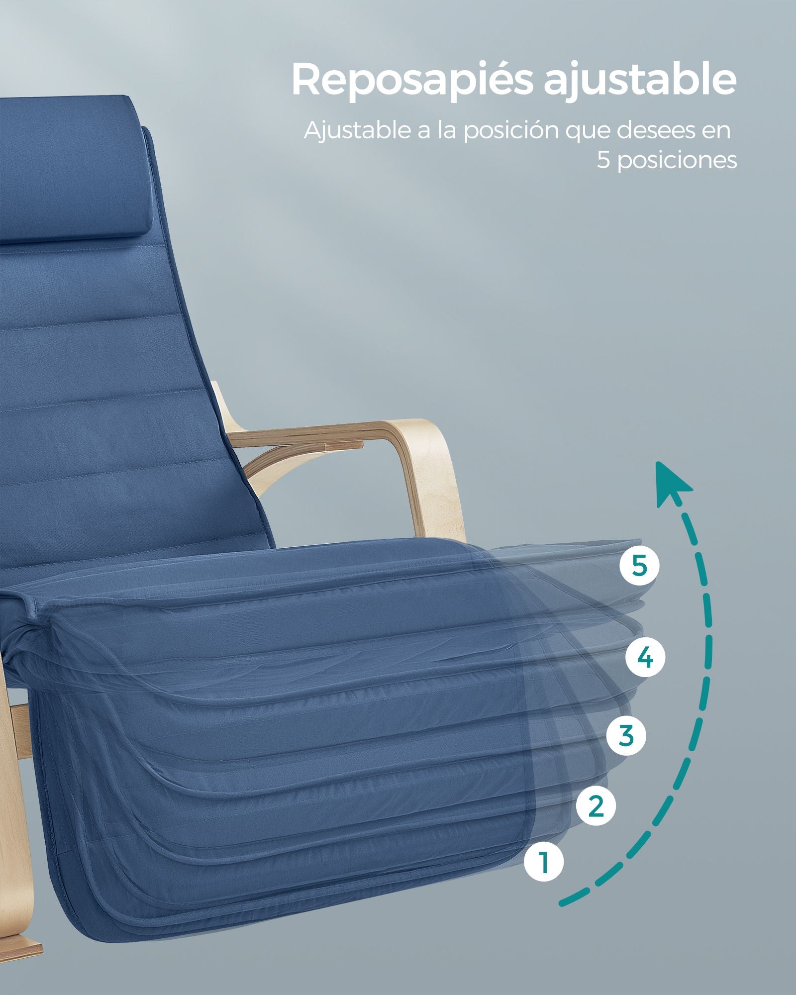 Mecedora, Silla Mecedora, Butaca mecedora, con Reposapiés Ajustable en 5 Posiciones , SONGMICS, 3