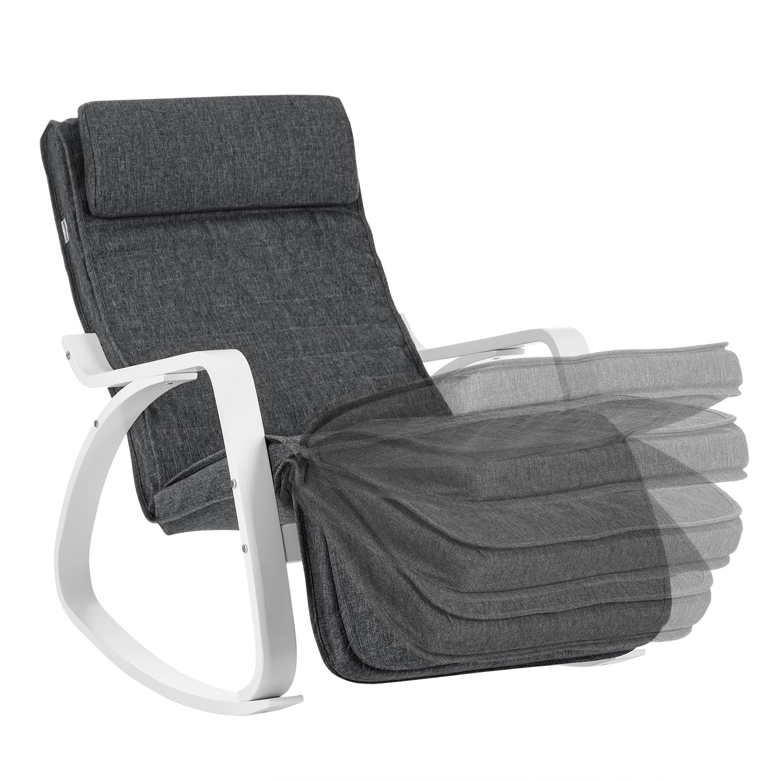 Mecedora, Silla Mecedora, Butaca mecedora, con Reposapiés Ajustable en 5 Posiciones con Apoyabrazos, SONGMICS, 4