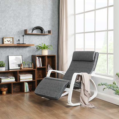 Mecedora, Silla Mecedora, Butaca mecedora, con Reposapiés Ajustable en 5 Posiciones con Apoyabrazos, SONGMICS, 2