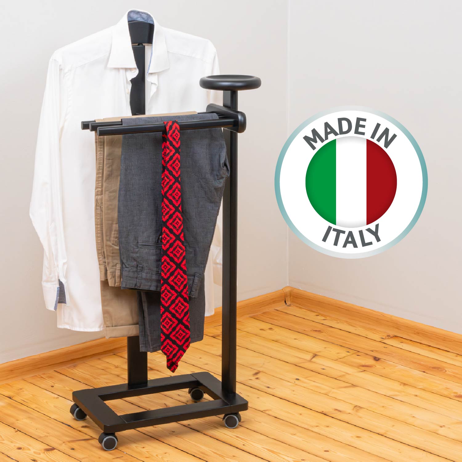 Galán de Noche, Galan de noche mueble, Galán de noche para dormitorio Antiguo, Madera, Negro, Tatkraft Baron, 12