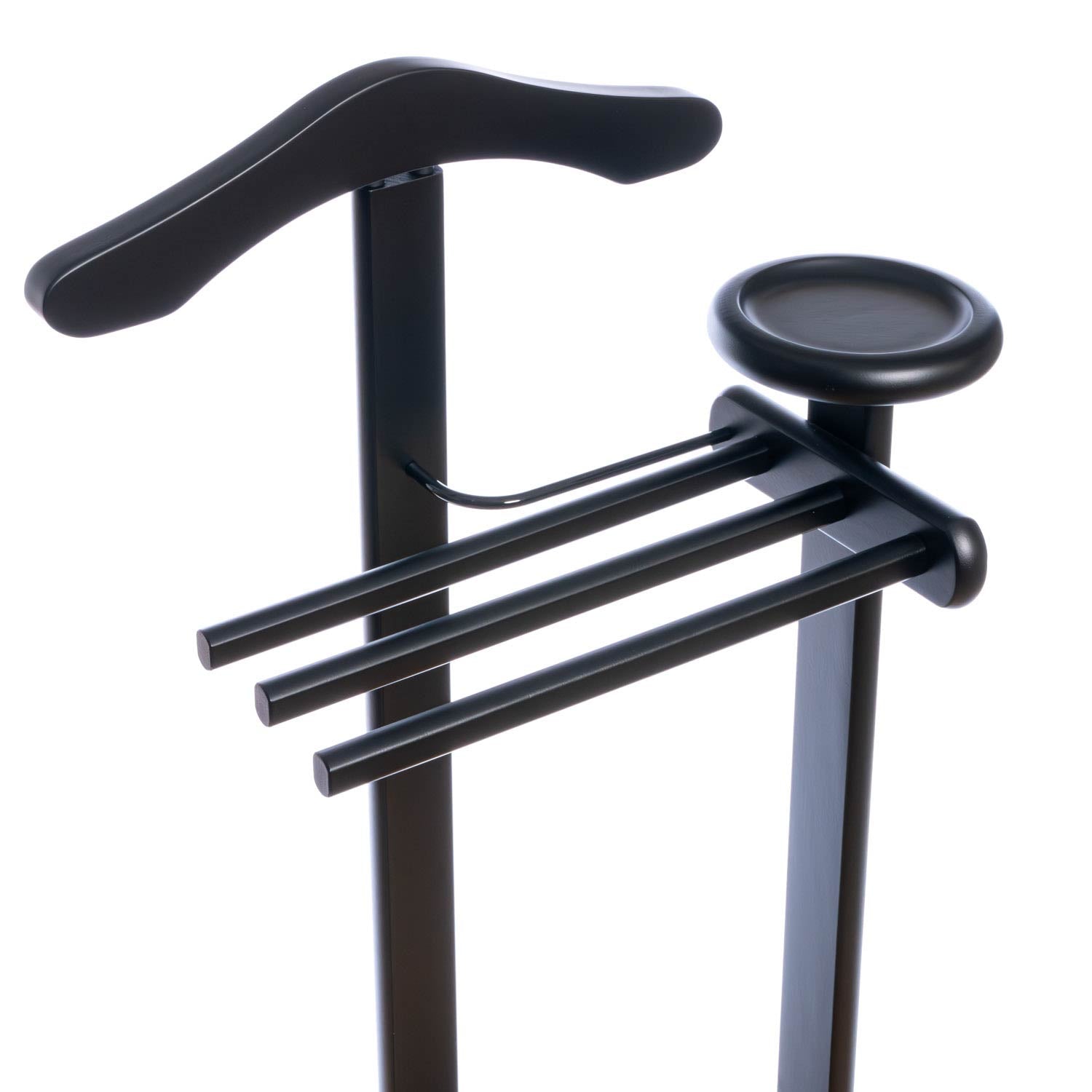 Galán de Noche, Galan de noche mueble, Galán de noche para dormitorio Antiguo, Madera, Negro, Tatkraft Baron, 17