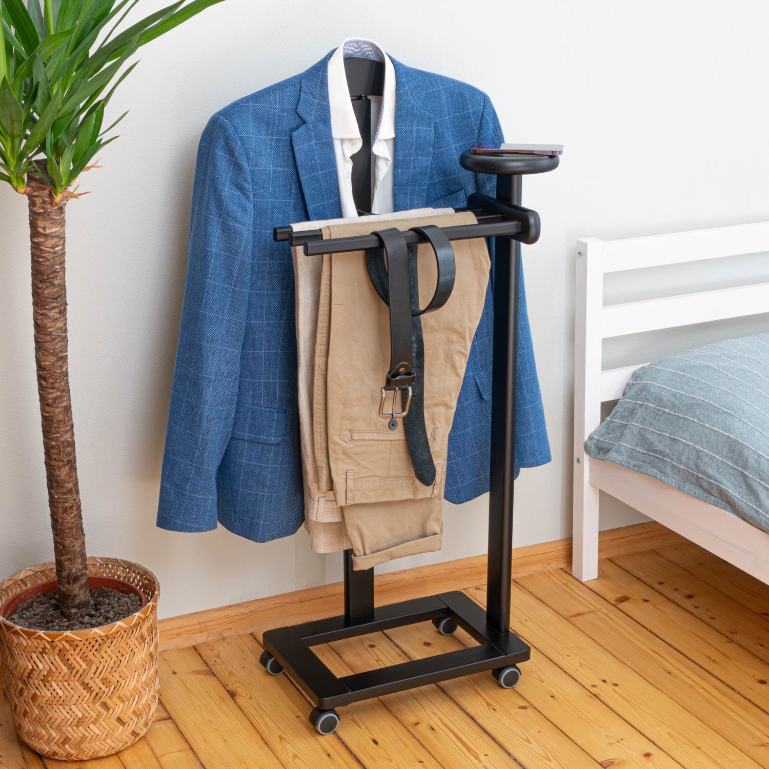 Galán de Noche, Galan de noche mueble, Galán de noche para dormitorio Antiguo, Madera, Negro, Tatkraft Baron, 8