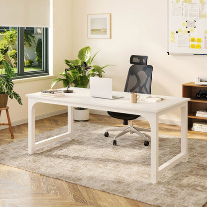 Escritorio blanco, Mesa ordenador, Mesa oficina, Mesa de estudio, 160 x 80 x75 cm, Montaje Sencillo, Tribesigns