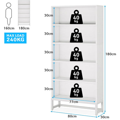 Estanteria Libreria, Estantería, Grande de 180cm, de 5 Niveles, Estanteria Libros, de pie, con estantes, Tribesigns, 7