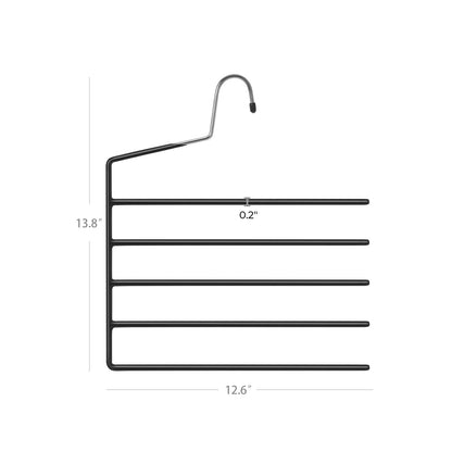 Percha Pantalones, Paquete de 4, Resistente con 5 Barras, Percha Abierta, Ahorra Espacio, Negro, Songmics, 6