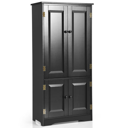 Armario oficina, Armarios de cocina, Armario de baño, Armarios pequeños, Doble Puerta con Repisa Regulable, Negro, Costway, 1