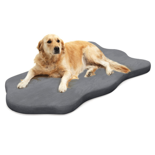 Cama Perro, Cama Perro Grande, 110cm, Soporte de Espuma, Cama para Perros, Viscoelástica Colchoneta Impermeable, Gris, Costway, 1