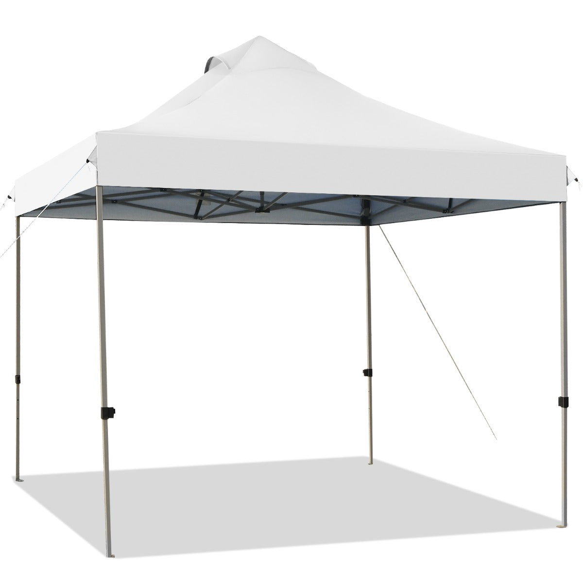 Pergola, Carpa plegable 3x3, Gazebo, Pergola Jardin, Alturas Ajustables, Toldo Portátil Impermeable, Blanco, Costway, 1