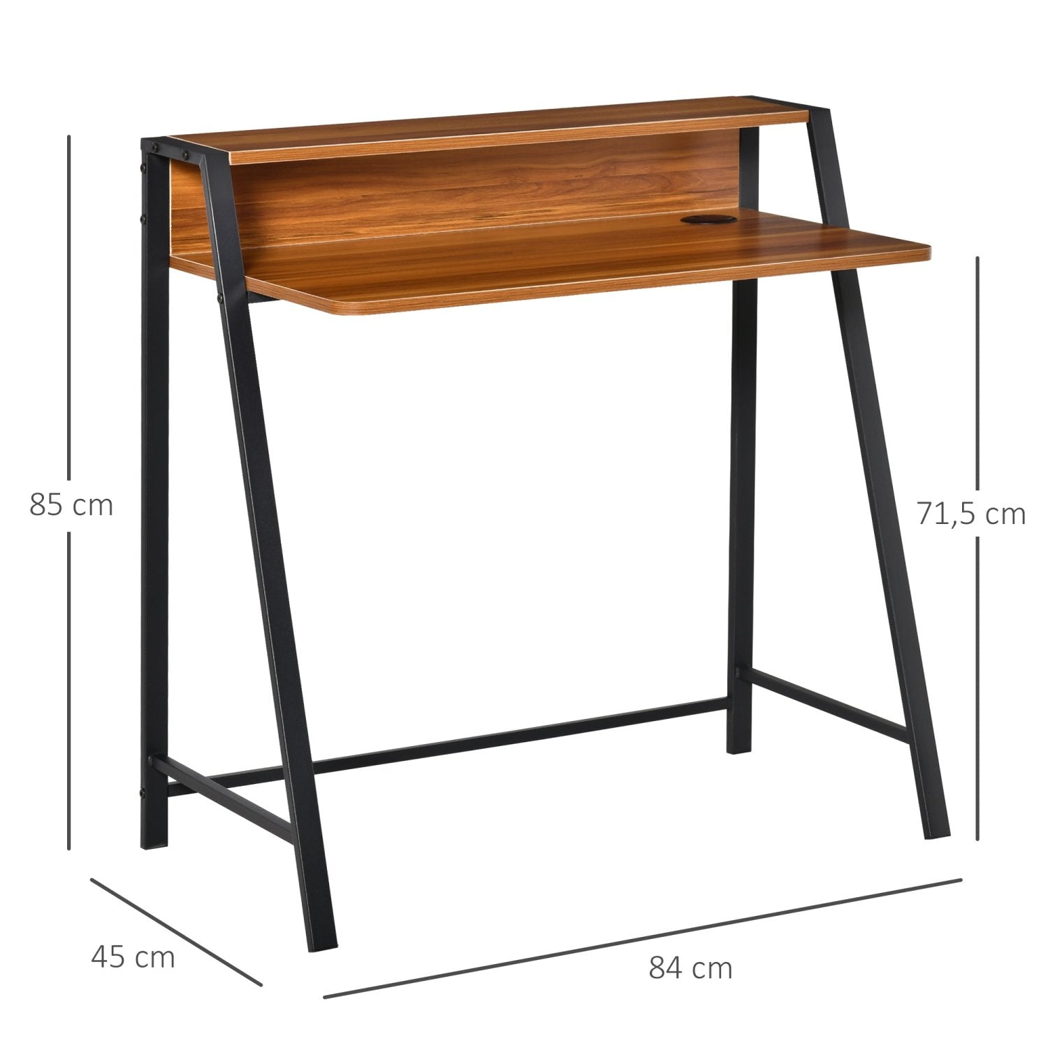 Mesa escritorio, Mesa Ordenador, con Encimera de Madera Patas de Metal, Escritorio Pequeño, Mesa de Estudio, Mesa Oficina, HOMCOM, 8