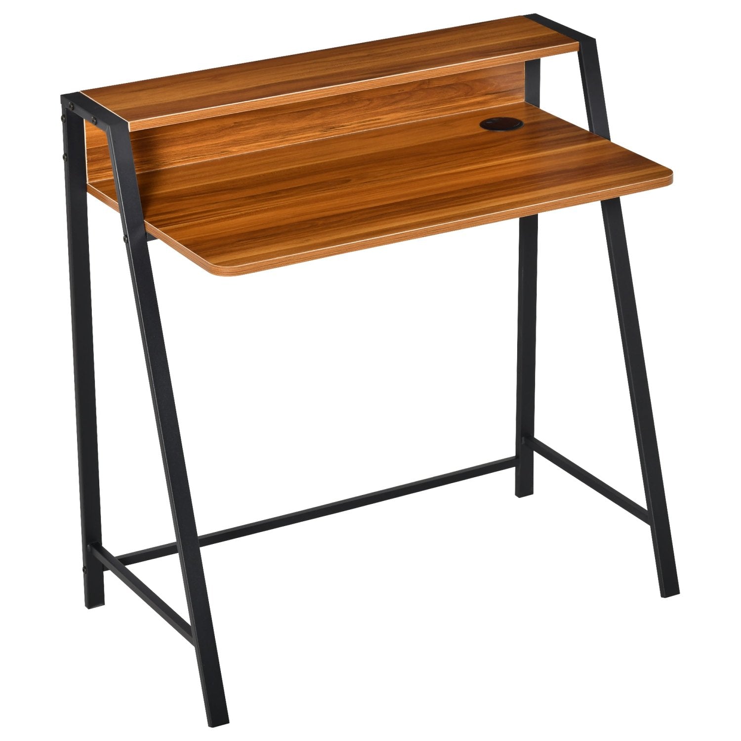 Mesa escritorio, Mesa Ordenador, con Encimera de Madera Patas de Metal, Escritorio Pequeño, Mesa de Estudio, Mesa Oficina, HOMCOM, 1