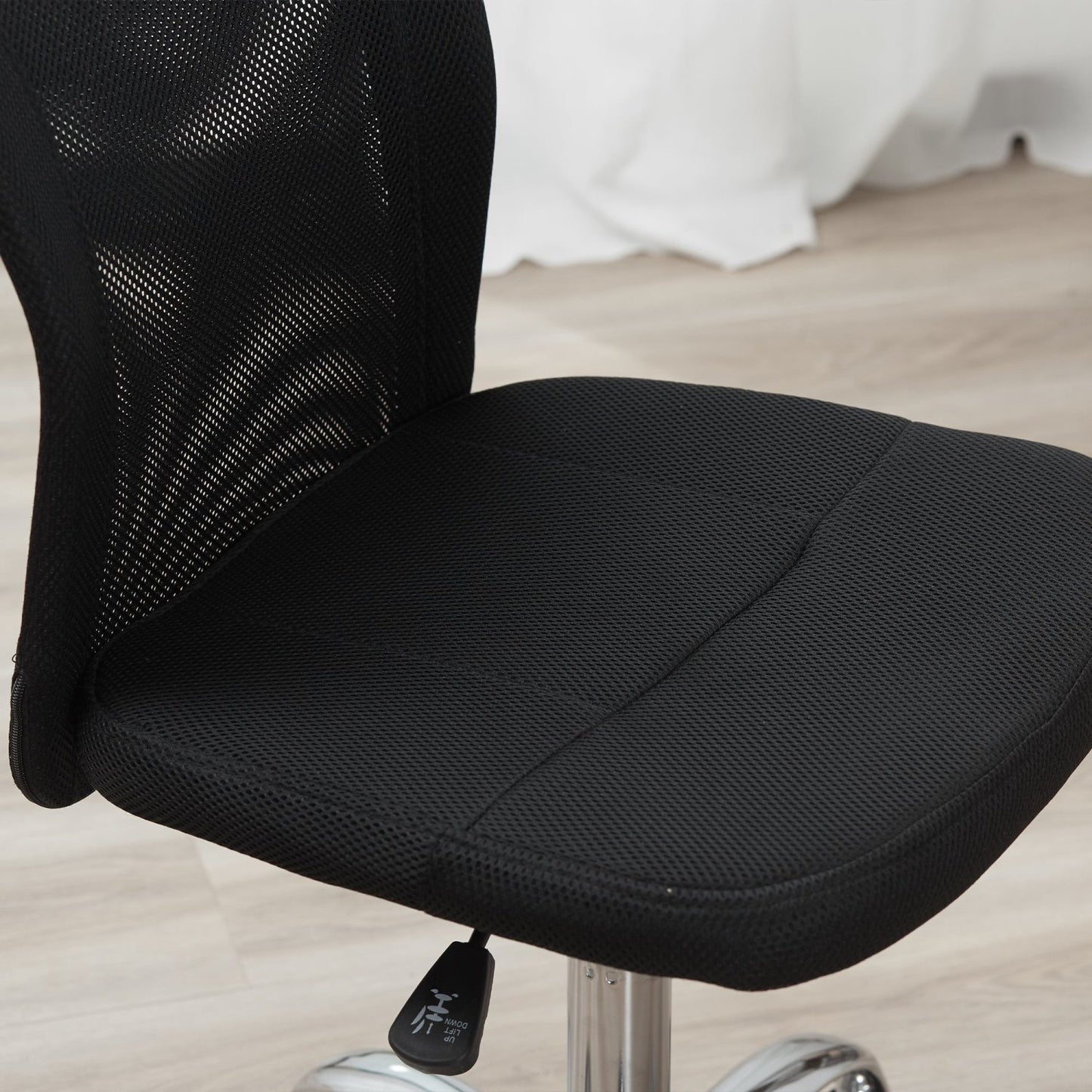 Sillas de Escritorio, Silla Oficina, Silla Ergonomica, Giratoria sin Brazos con Altura Ajustable Carga 100 kg, Negro, Vinsetto, 8