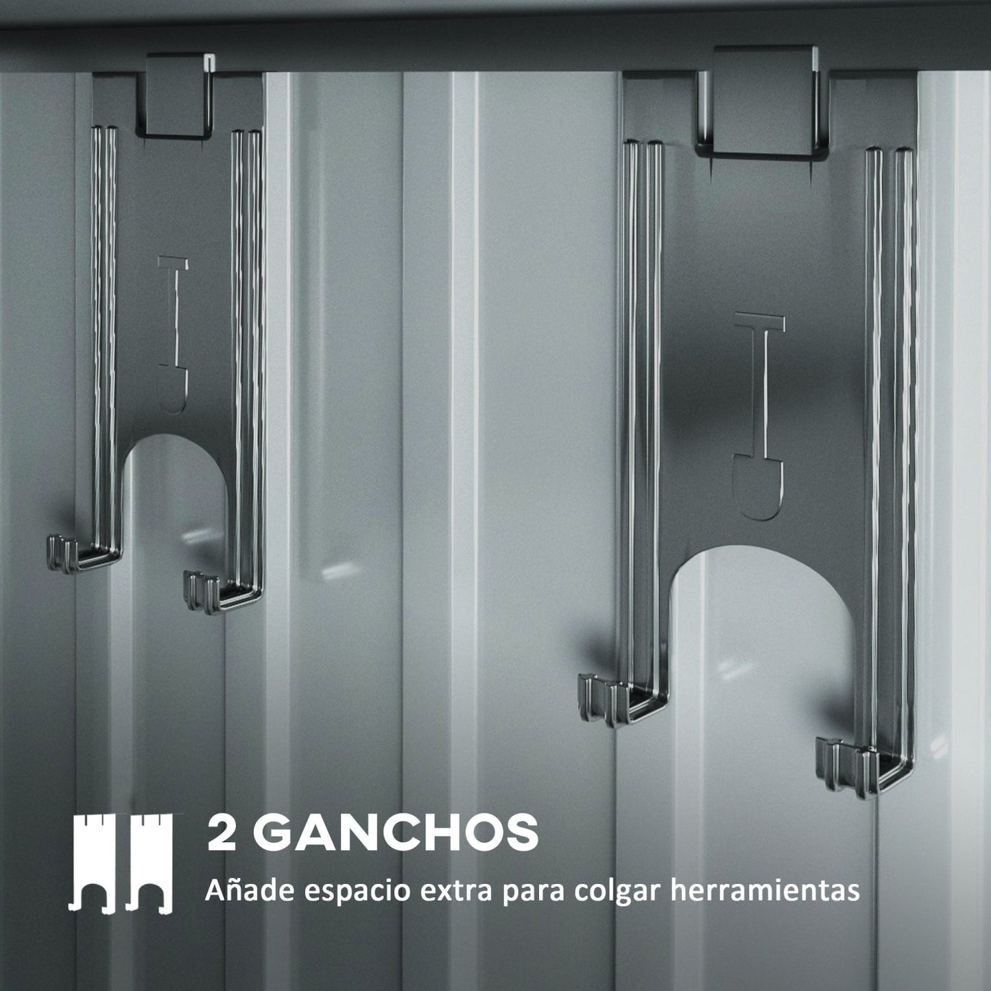 Caseta metalica jardines, 2 m², Cobertizo exterior, con Base Puerta Corredera 2 Ventanas y Anti-UV, Gris Oscuro, Outsunny, 3