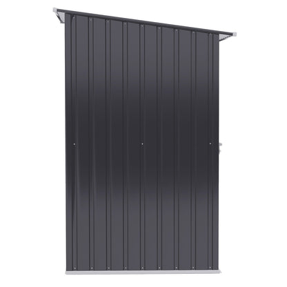 Caseta metalica jardines, Cobertizo exterior, 0,92 m² Puerta y Cerradura para Almacenamiento de Herramientas, Gris Oscuro, Outsunny, 8