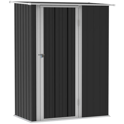 Caseta metalica jardines, Cobertizo exterior, 1,07 m², Cobertizo jardin, Puerta Cerradura y Orificios de Drenaje, Gris, Outsunny, 3