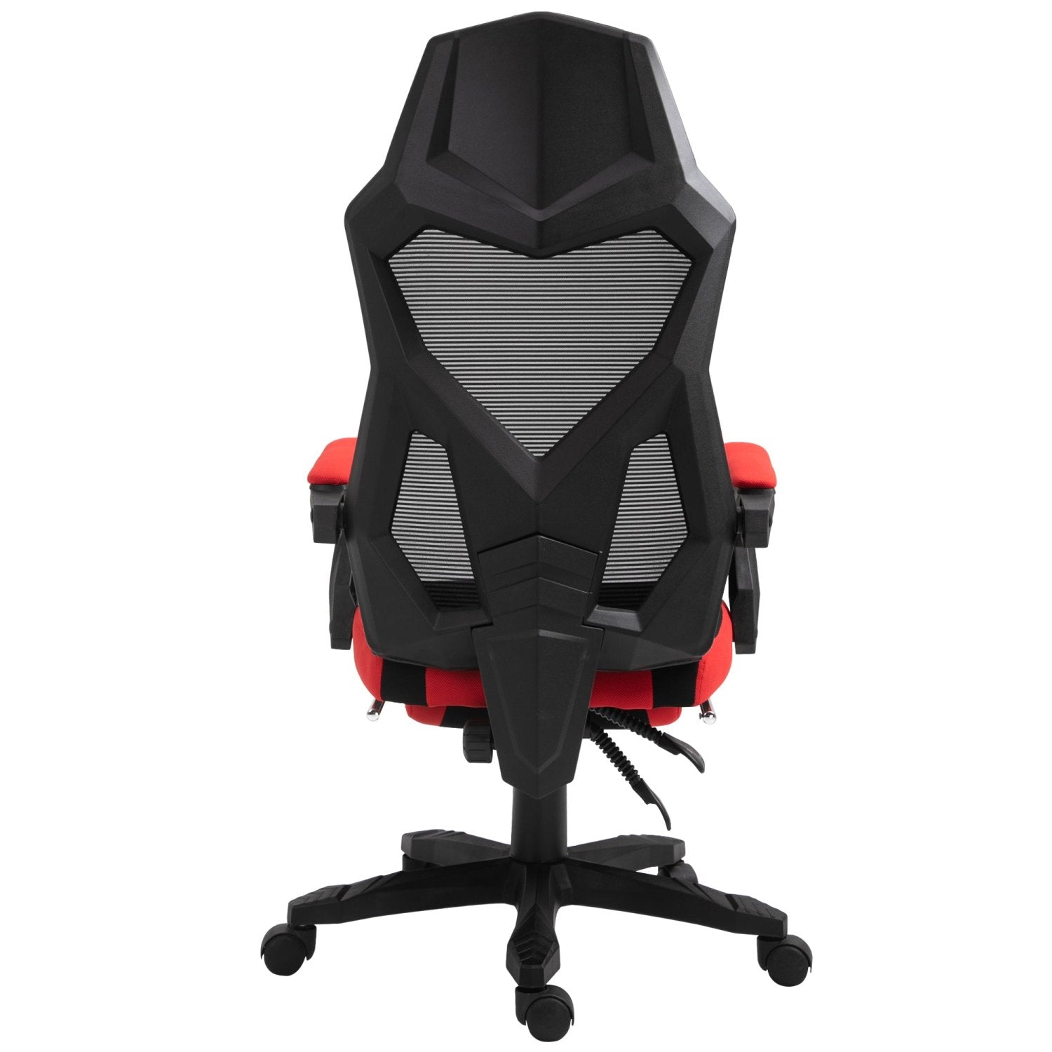 Silla gaming, Silla Oficina, con Reposapiés Retráctil, Silla Gamer, Silla Ergonomica, Altura Ajustable, Ruedas, Rojo, Vinsetto, 8