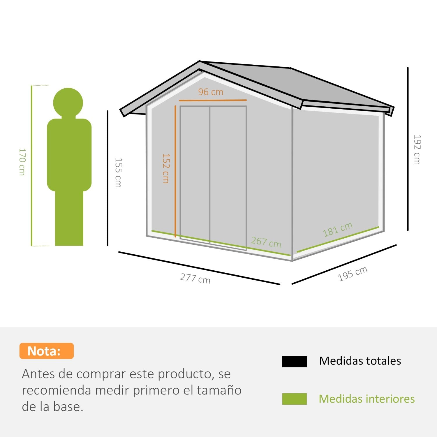 Caseta metalica jardines, 4,9 m², Cobertizo exterior, Caseta jardin, 2 Puertas Corredizas Base Refuerzo, Amarillo, Outsunny, 4