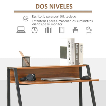 Mesa escritorio, Mesa Ordenador, con Encimera de Madera Patas de Metal, Escritorio Pequeño, Mesa de Estudio, Mesa Oficina, HOMCOM, 3