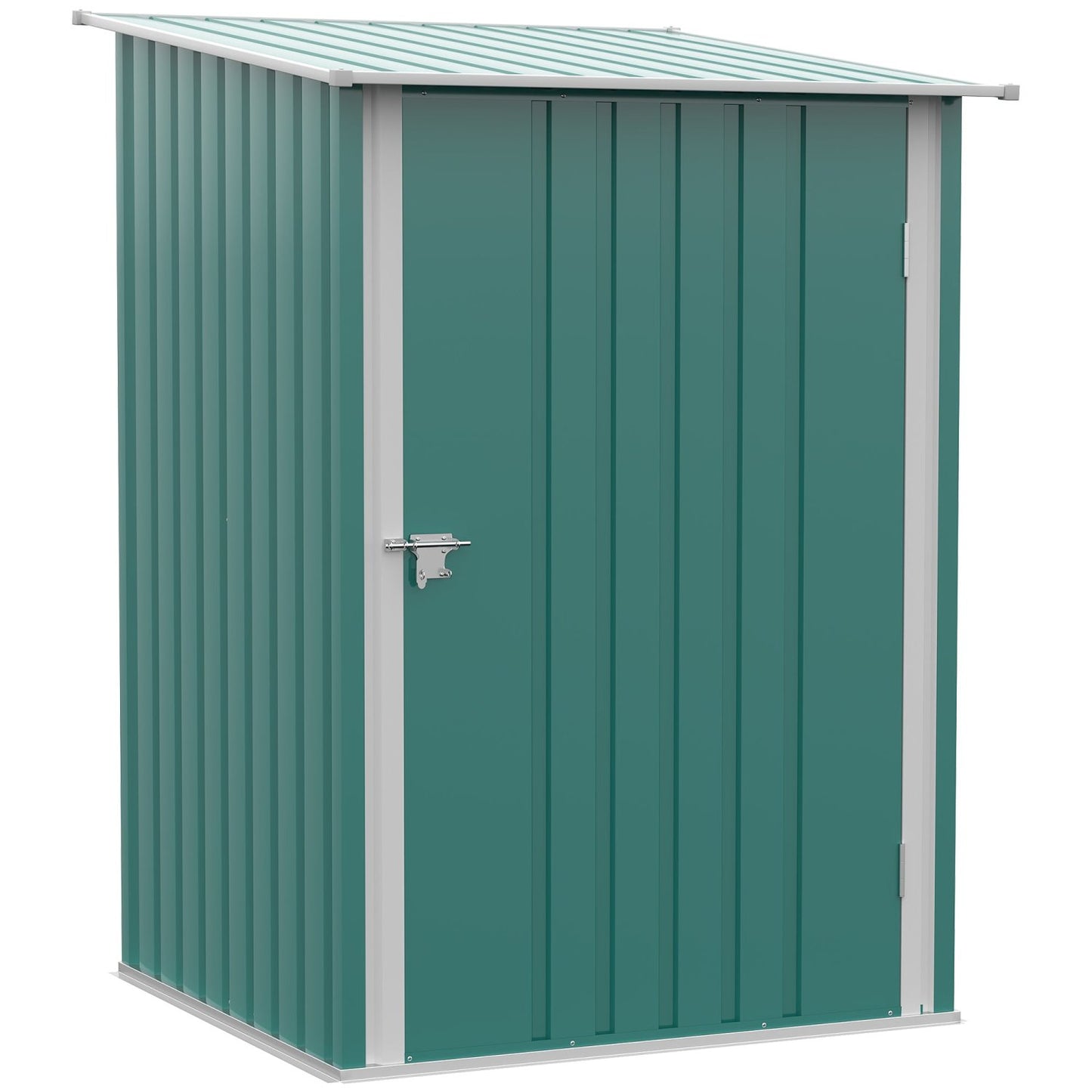 Caseta metalica jardines, Cobertizo jardin, 0,92 m², 1 Puerta y Cerradura para Almacenamiento de Herramientas, Verde, Outsunny, 3