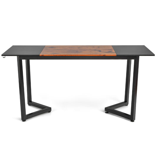 Mesa Estudio, Mesa Escritorio, Escritorio Ordenador,  con Estructura de Metal, Negro, Costway, 1