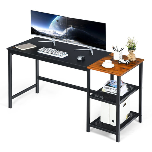 Mesa Escritorio, Mesa Ordenador, Mesa Estudio, Mesa Grande de Trabajo Estilo Industrial Negro, Costway, 1