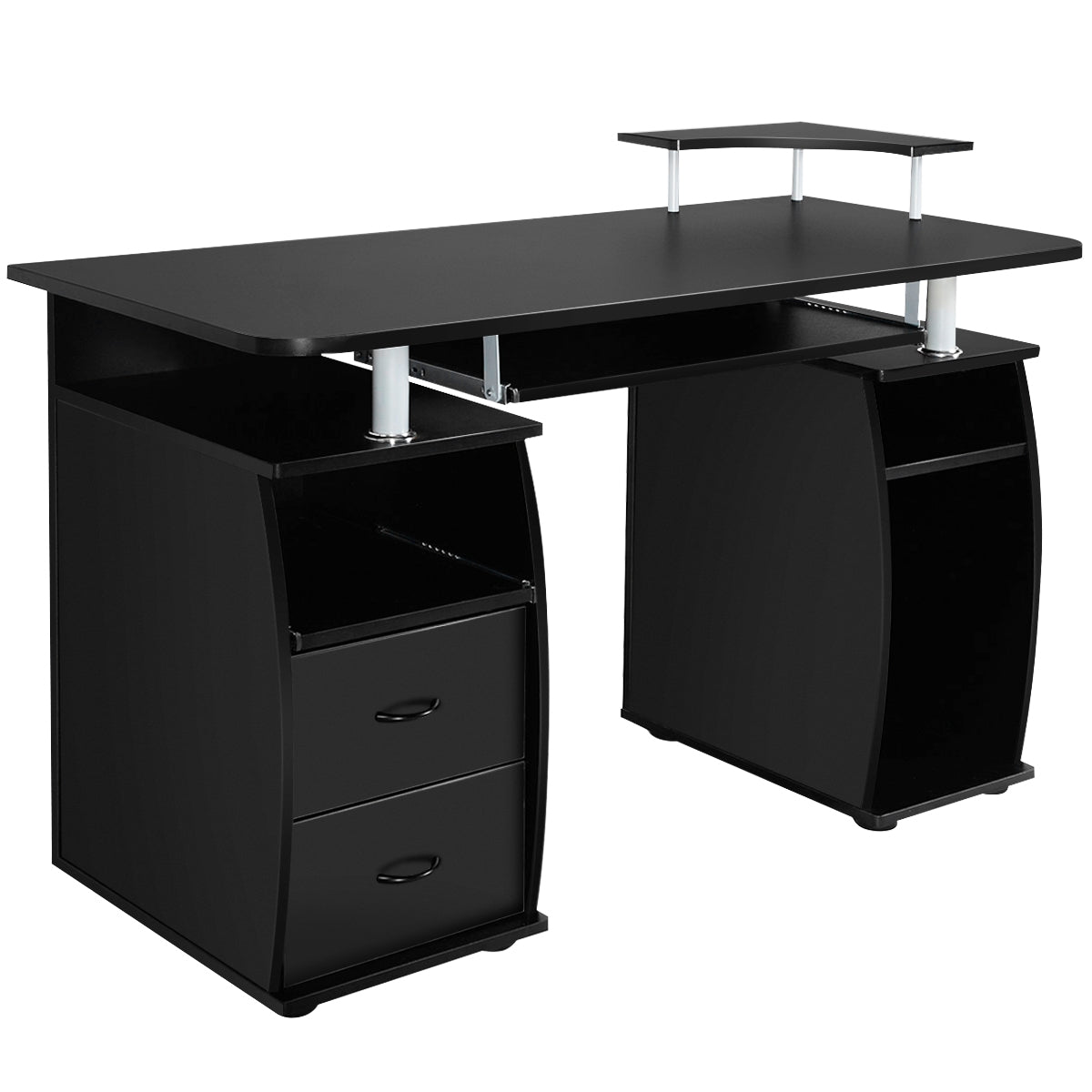 Escritorio con Cajones, Mesa Escritorio, Mesa Ordenador, Mesa Estudio, Mesa de Computadora Ordenador, Negro, Costway, 6