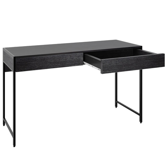 Mesa Escritorio, Escritorio con Cajones, Mesa de Oficina, Escritorio Ordenador, Mesa de Madera con 2 Cajones, Negro, Costway, 1