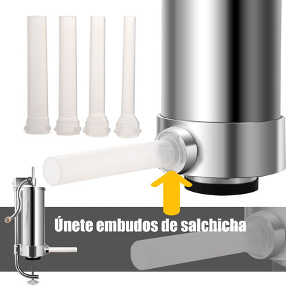 Embutidora Manual, 3,6L, Máquina para Hacer Salchichas Embutidora, con 4 Tubos de Rellenado, Utensilios de Cocina, Costway, 4