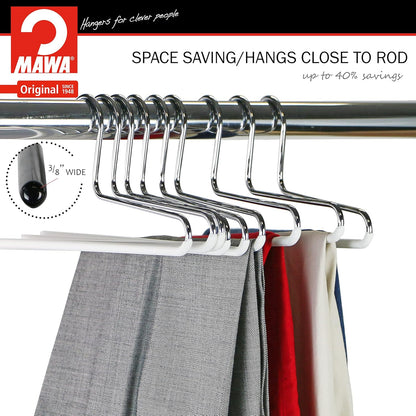 Perchas para Pantalones, Perchas, 10 piezas, ancho 35 cm, Antideslizantes, para, Vaqueros, Pantalones | MAWA KH C - Blanco
