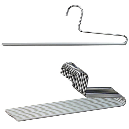 Perchas para Pantalones, 10 piezas, Fabricadas en Alemania, Perchas, ancho 35 cm, Antideslizantes, Color Plata - MAWA KH C
