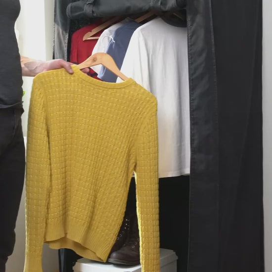 Armario de Tela, con Ruedas, Perchero Armario, 2 estantes, Hasta 70 kg, Armario Portátil, art moon Buffalo, nv