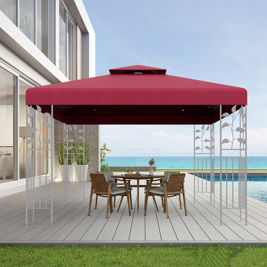 Pergola, Carpa plegable 3x3, Gazebo, Pergola Jardin, Toldo de Pabellón de Poliéster de Patio con Hebillas de Aluminio, Rojo, Costway, 2