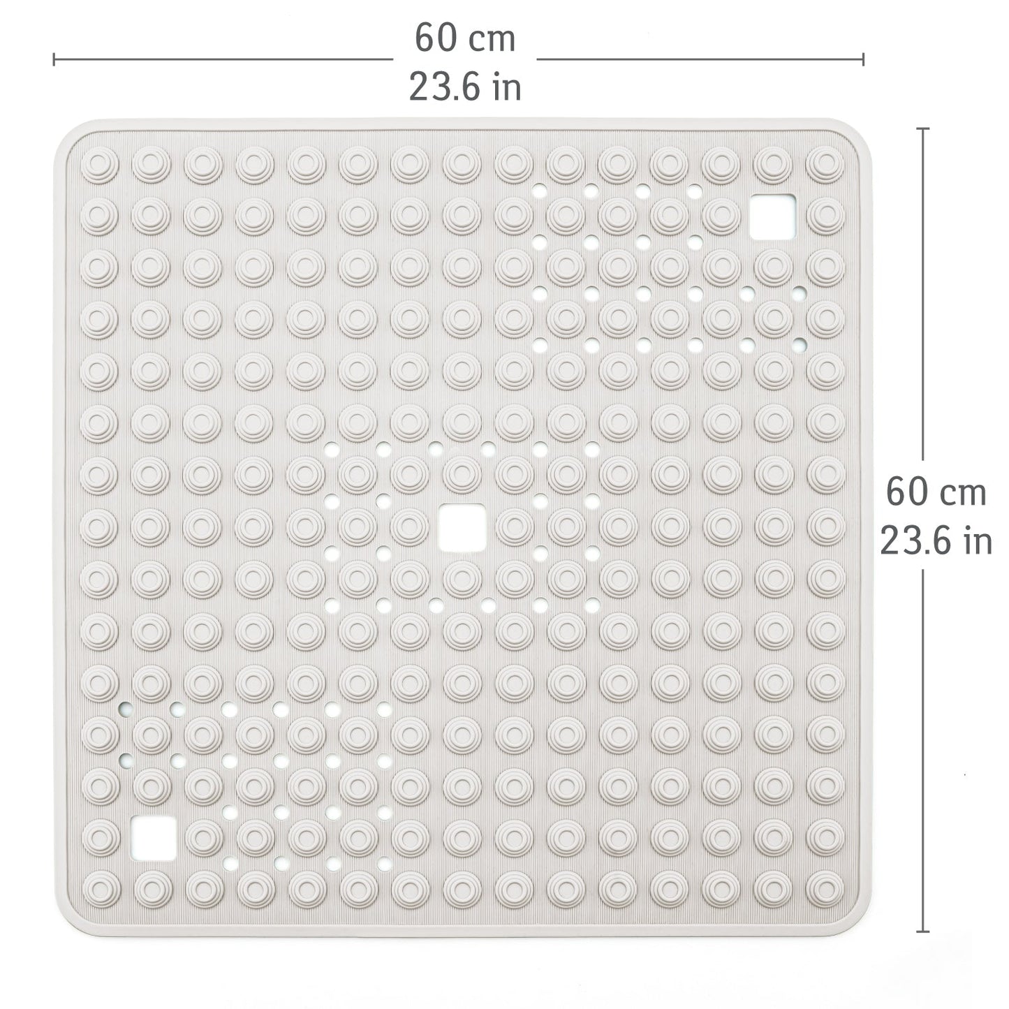 Tatkraft Detail Alfombrilla de Ducha Antideslizante, Caucho sin BPA, Lavable a Máquina, Hecha en Italia, Blanco