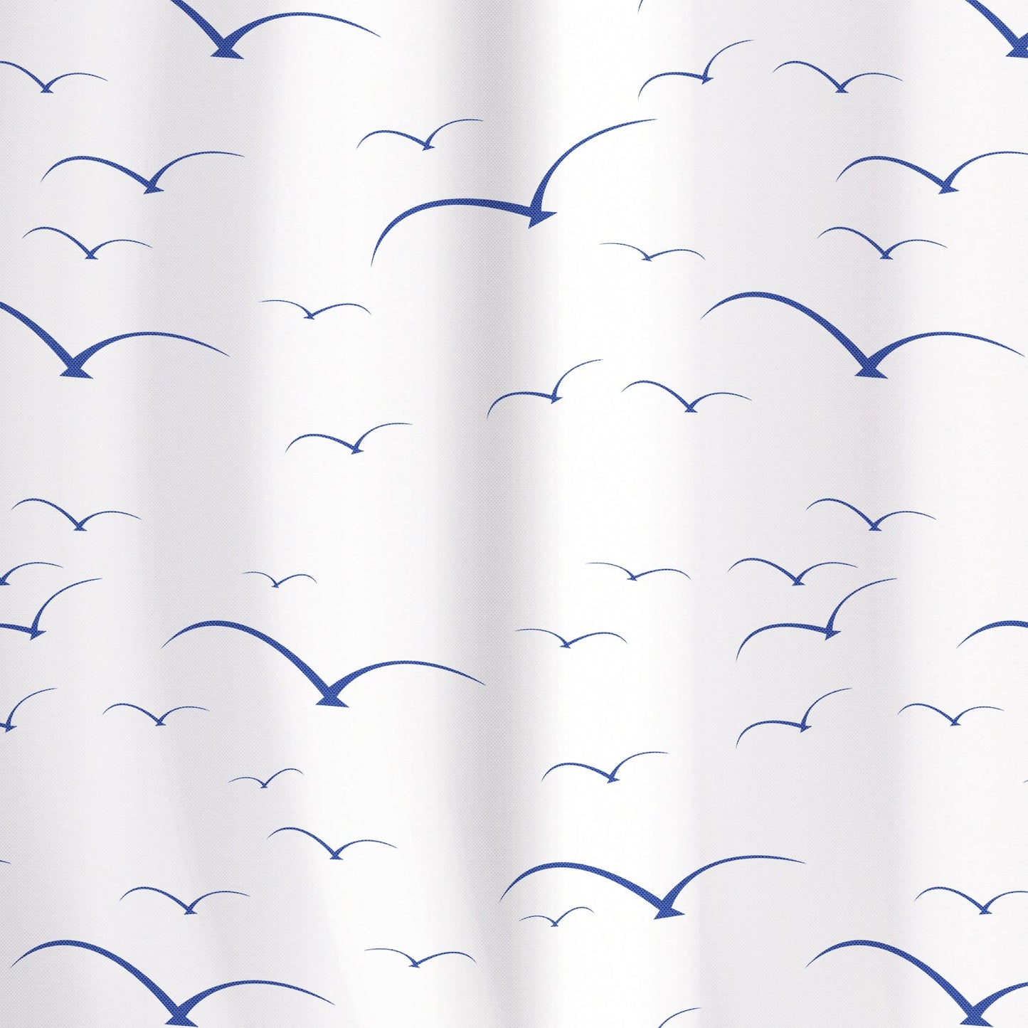 Tatkraft Seagulls Cortina de Ducha de Poliéster Impermeable, 180 x 180 cm, con 12 Anillos