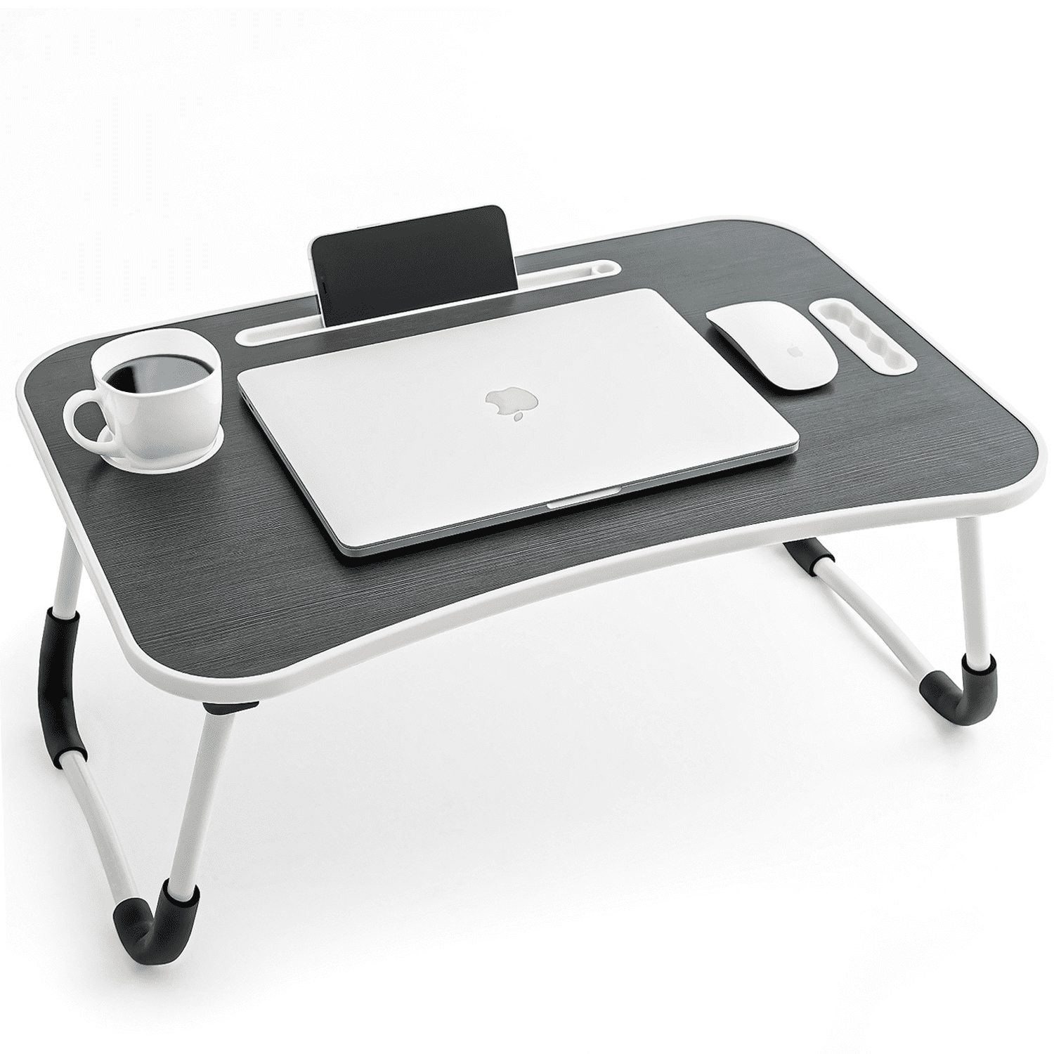 Mesa Grande Plegable, para Portátil, Ranuras para Tableta y Teléfono, Bandeja, para Desayuno, Tatkraft Casper