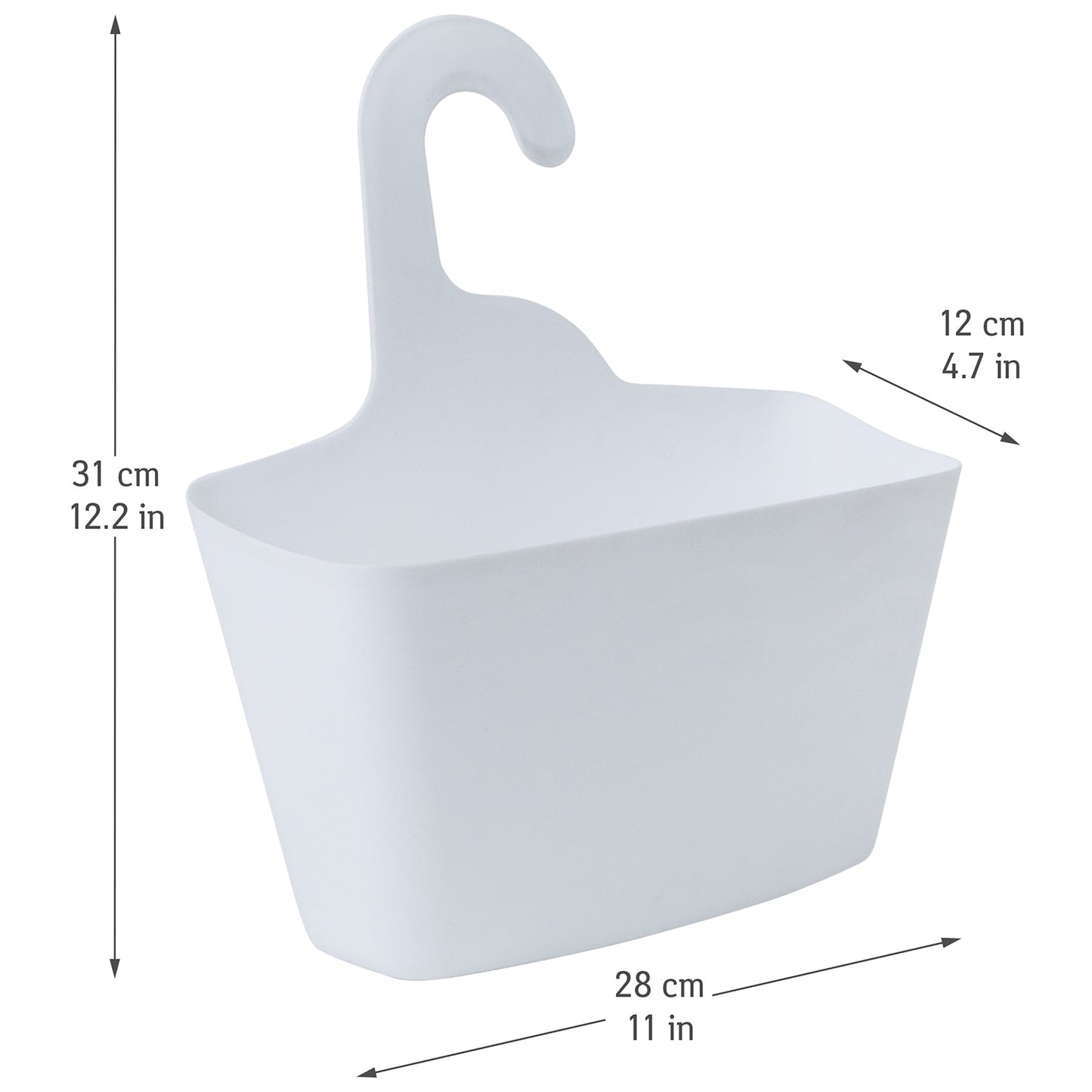 Tatkraft Posh Colgador de Ducha, Portaobjetos de Baño, Cesto Organizador para Grifo, 2 Niveles, Blanco, 31 x 28 x 12 cm