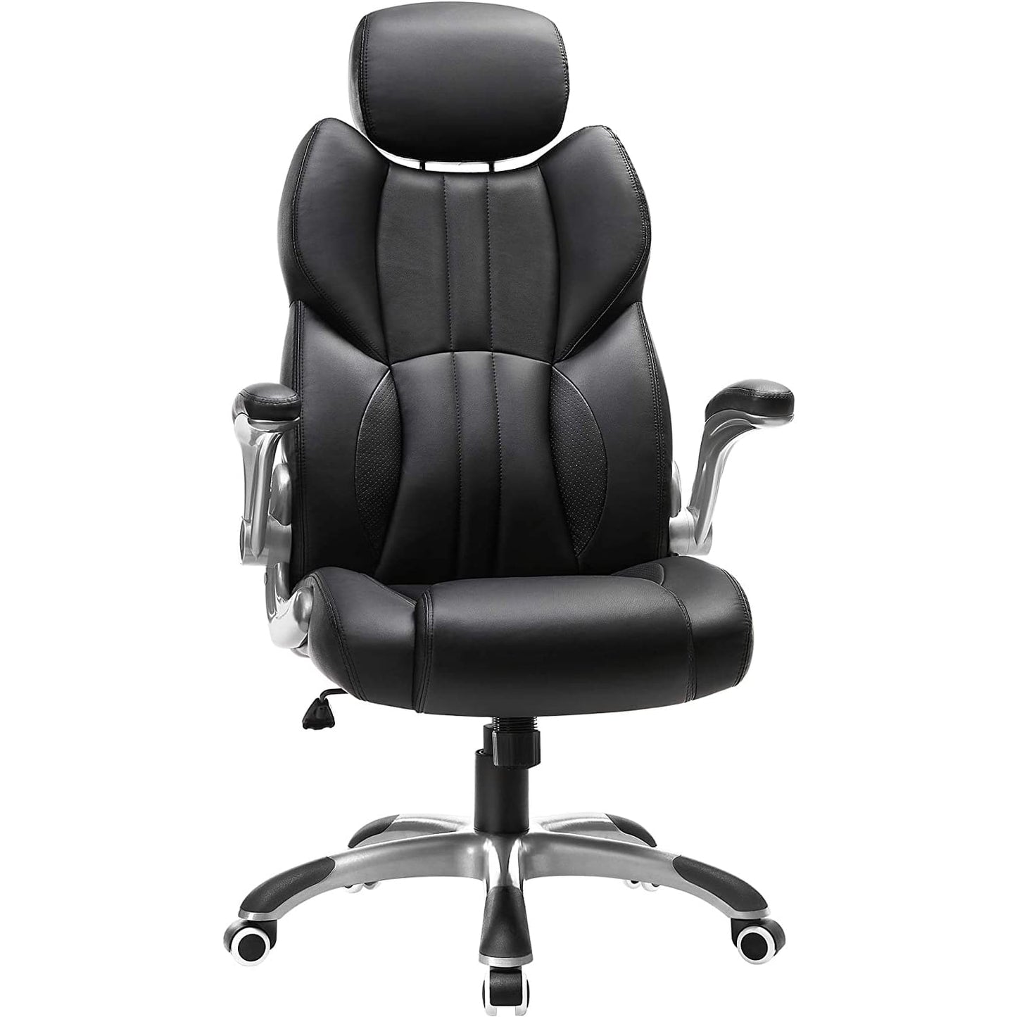  SONGMICS - Silla gaming, silla de oficina, piel sintética. Cuerpo duradero, soporta hasta 150 kg, Las ruedas no rayan
