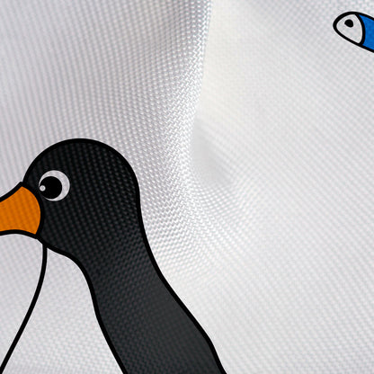 Tatkraft Penguins Cortina de Ducha de Poliéster Impermeable, 180 x 180 cm, con 12 Anillos