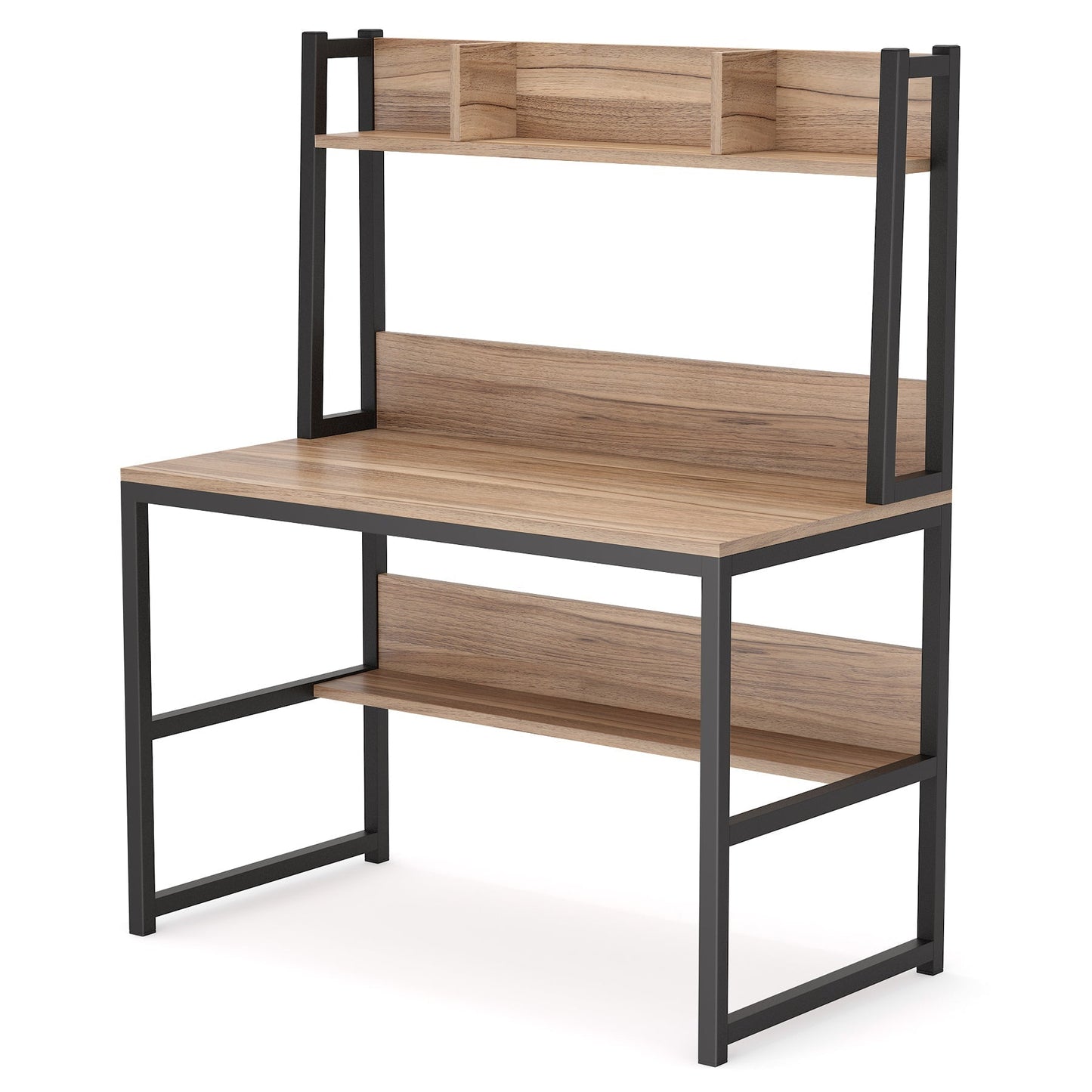 Tribesigns - Mesa de escritorio de madera, muebles de libros con espacio de almacenamiento, mesa de ordenador para estudio