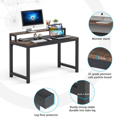 Tribesigns - Mesa para ordenador con soporte para monitor, escritorio pequeño con estante para monitor, mesa de oficina, mesa para PC