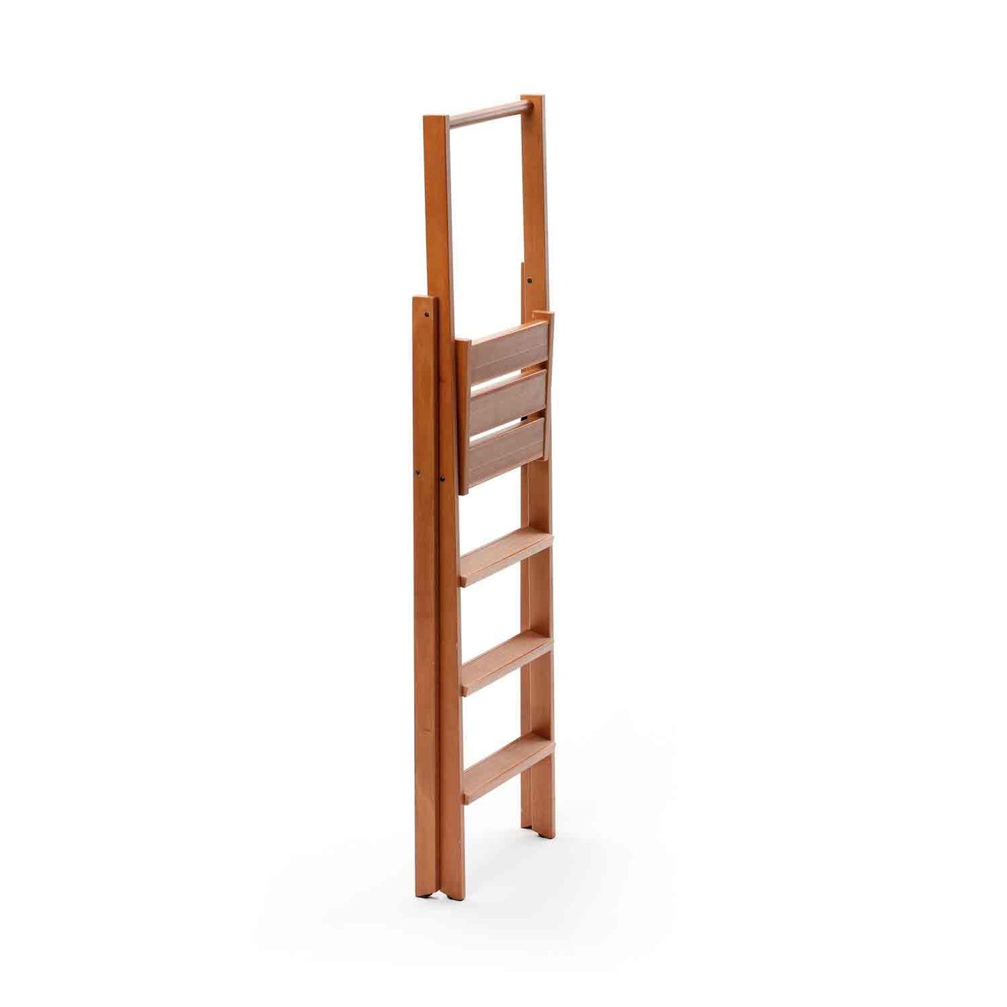 Escalera plegable, en madera, en 4 peldaños antideslizantes, KIMORA 4