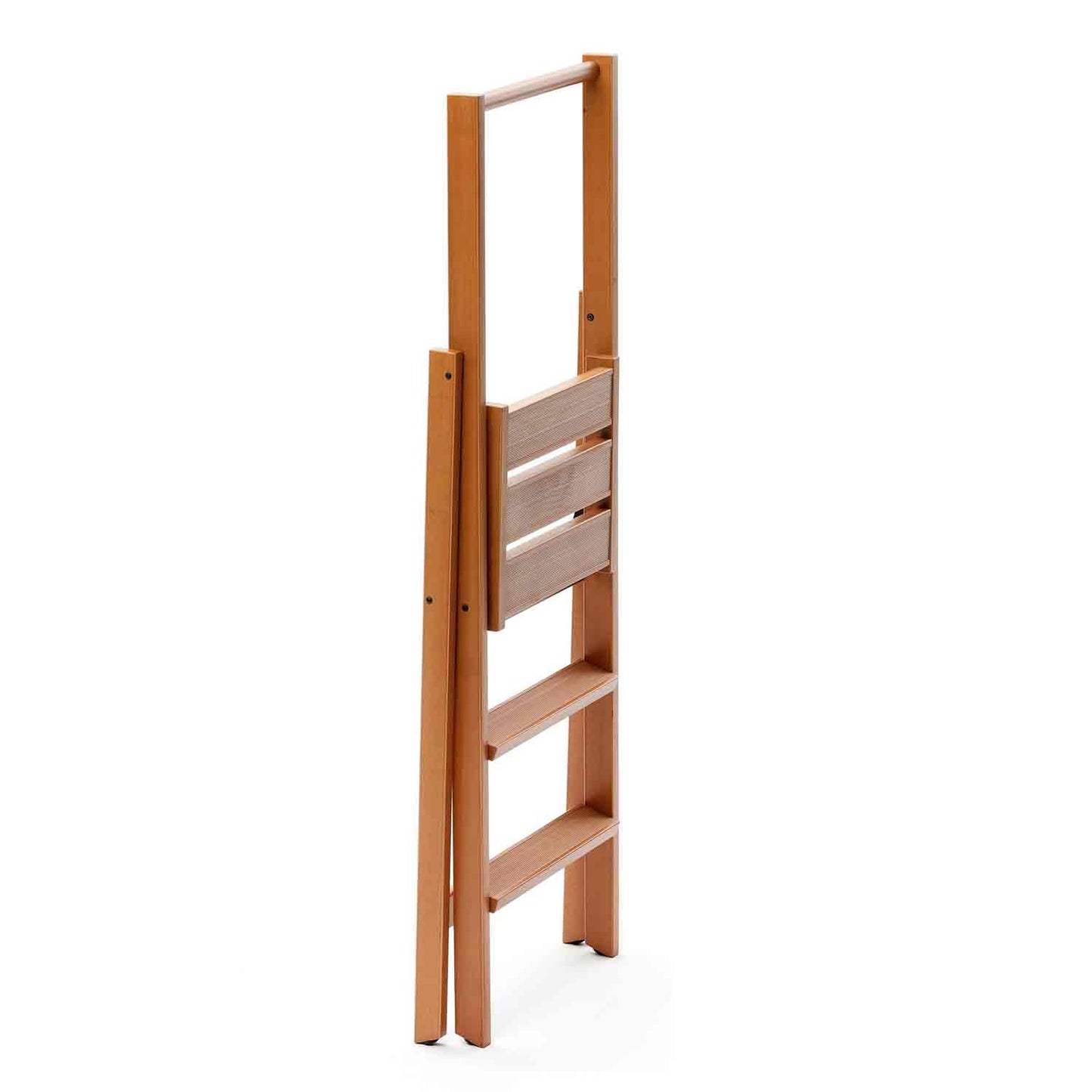 Escalera plegable, en madera, en 3 peldaños antideslizantes, KIMORA 3