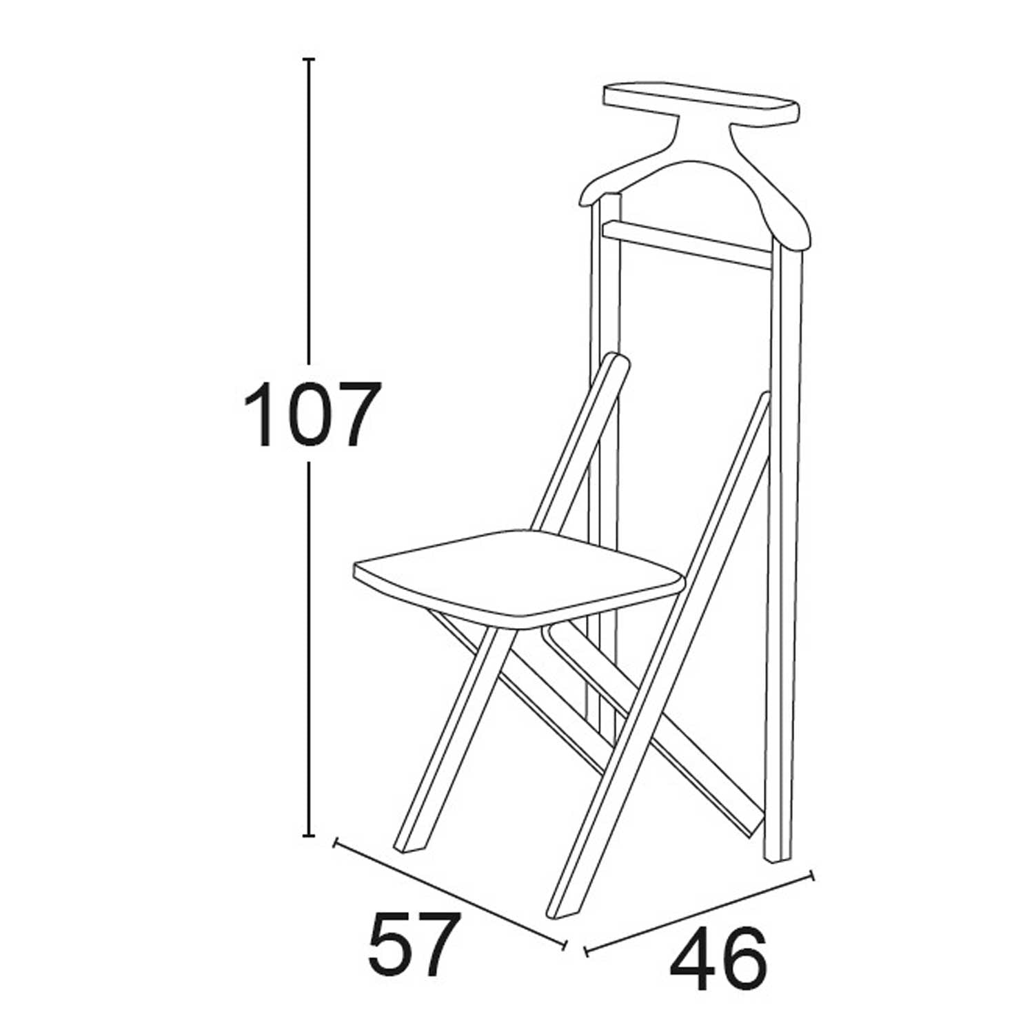 Perchero Con Silla Para Dormitorio, Madera, Cerrable, Color: Cerezo, ARIT DUKA, 4