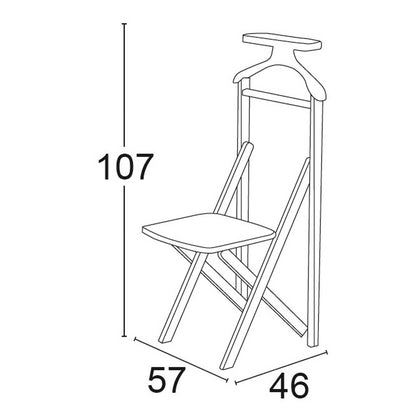 Perchero Con Silla Para Dormitorio, Madera, Cerrable, Color: Cerezo, ARIT DUKA, 4