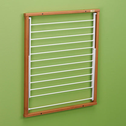 Tendedero Pared, Tendedero plegable pared, Madera, Plegable - 6,5 m Extensibles, ARIT KLEDY - Color: Cerezo, 5