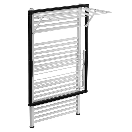 Tendedero Pared, Tendedero plegable pared En Madera De Haya Maciza - 9 m, ARIT KLAUS - Color: Negro, 1