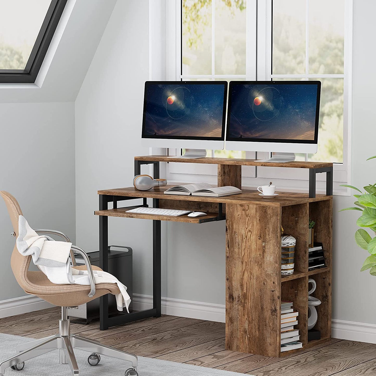 Mesa de escritorio, mesa escritorio, mesa ordenador, mesa estudio, mesa para ordenador - Tribesigns, 2
