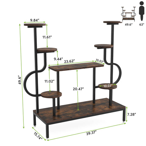 Tribesigns - Soporte de metal para plantas de 8 niveles para interiores y exteriores, y alto para múltiples plantas