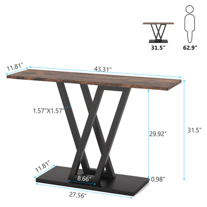 Tribesigns - Mesa consola, mesa de pasillo industrial para entrada, mesas de entrada de 43 pulgadas, mesa de sofá estrecha para sala de estar