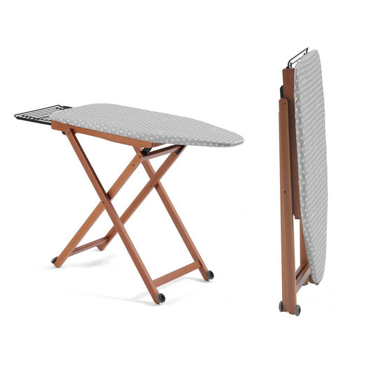 Tabla de planchar STIROLIGHT Tabla de planchar de madera maciza de haya Ancho 45 cm Altura 84-93 cm con ruedas Cerezo ARIT, 2
